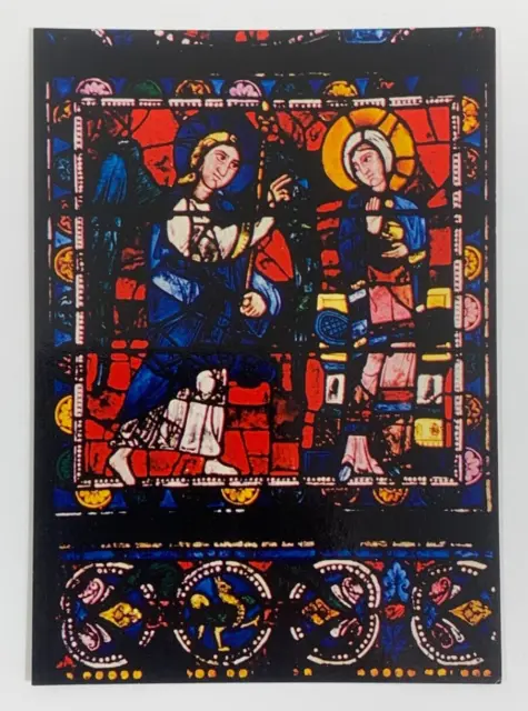 Stained Glass Window Chartres Cathedral Annunciation 12th century Postcard