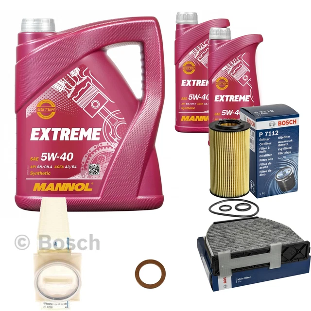Filter Set Inspektionspaket 8 Liter MANNOL Extreme 5W-40 + MANN-FILTER Luft-, Öl- & Kraftstofffilter