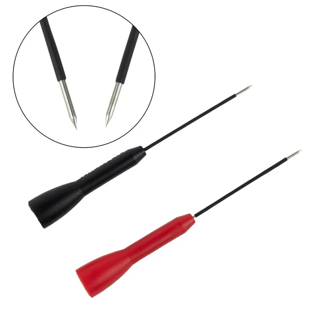 10 Sonde di Prova Multimetro Isolato, Kit Puntali per Tester Ago Sottili, Puntali Multimetro Isolati, 0.7mm Connettore a Banana Flessibile, Rosso e Nero per Applicazioni Automotive, Industriale, HVAC
