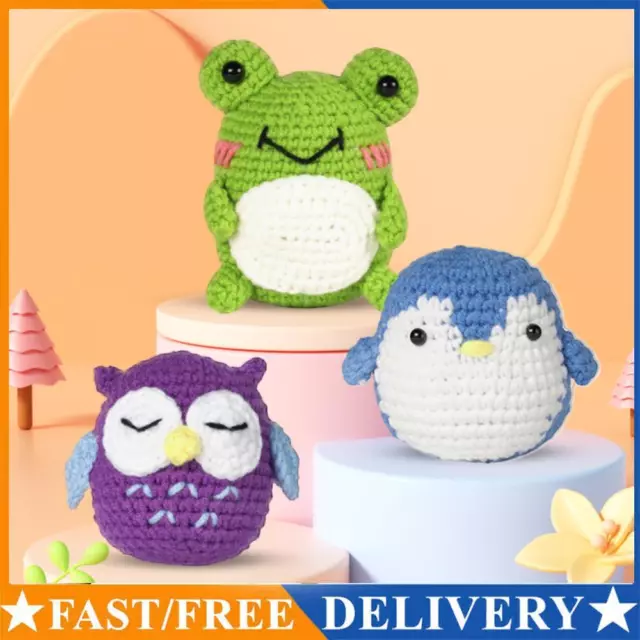 3Pcs Animal Crochet Kits Cute Cute Animal Crochet Set for Beginners Adults Kids