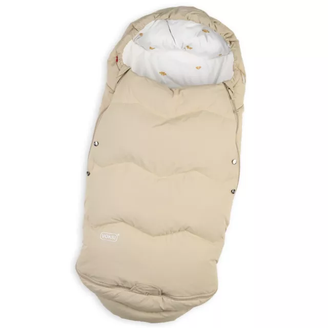 Voksi Explorer Footmuff, Sea Shell, Natural Certified Material, Designed in Norw