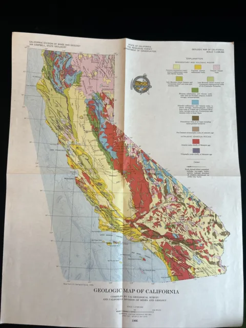 1966 Geologic Map of California -Dept. of Conser.  Calif Div of Mines & Geology