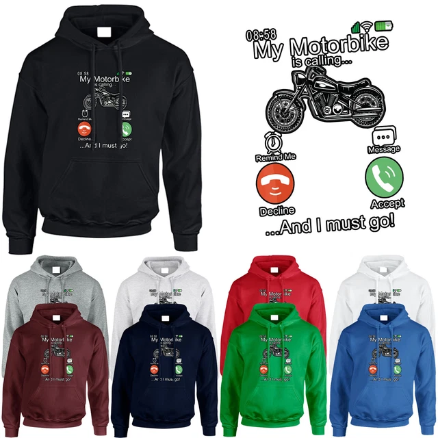 Biker Mens Hoodie Motorbike Motorcycle Cafe Chopper Racer Bike Funny Gift Hoody