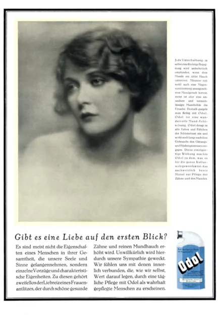 Odol Liebe auf den ersten Blick XL Reklame 1927 Mundwasser Schönheit Atem