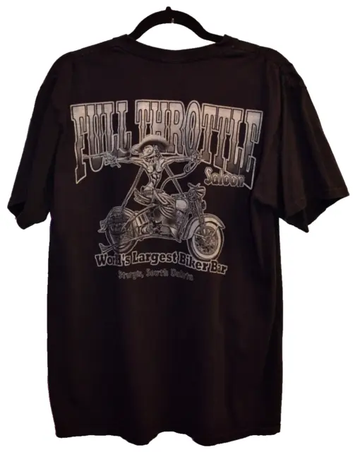 ANVIL X FULL THROTTLE SALOON Sturgis Biker Black Short T-Shirt | Men's ...