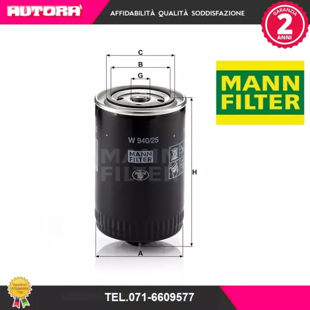 W94025 Filtro olio (MARCA-MANN).