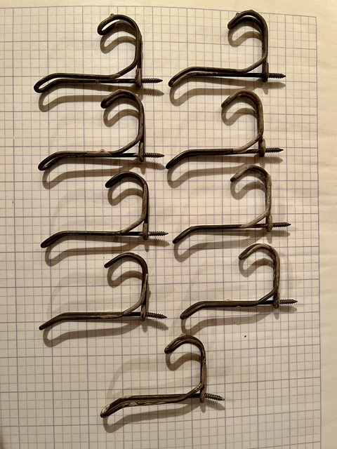 9pcs Vintage Metal Wire Twist Hook Hat Coat Screw In Hangers Hall Wall Farmhouse