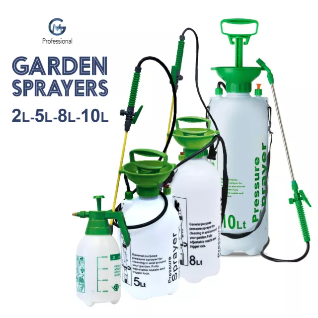 2L,5L,8L & 10L Garden Pressure Weed Spray Bottle Hand Pump Water Plant Sprayer