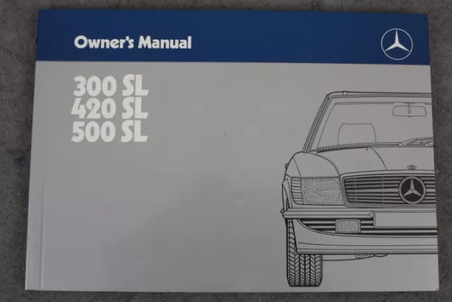 Mercedes Benz SL "107" owner,s manual 300SL 420SL 500SL "10-1985" operating warehouse
