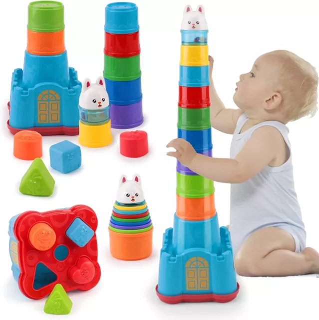 Construction Stacking Castle Nesting Cups Shape Sorter Toys For Baby Toddlers