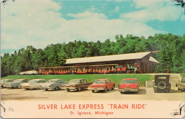 Silver Lake Express Train Ride St Ignace MI Michigan Unused LL Cook Postcard H15