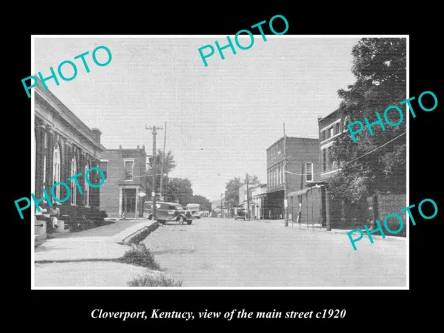 OLD LARGE HISTORIC PHOTO OF CLOVERPORT KENTUCKY VIEW OF THE MAIN STREET c1920