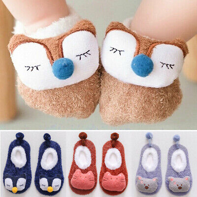 Babys Girls Boy Anti-slip Socks Cartoon Animal Newborn Slipper Shoe Boots Sock