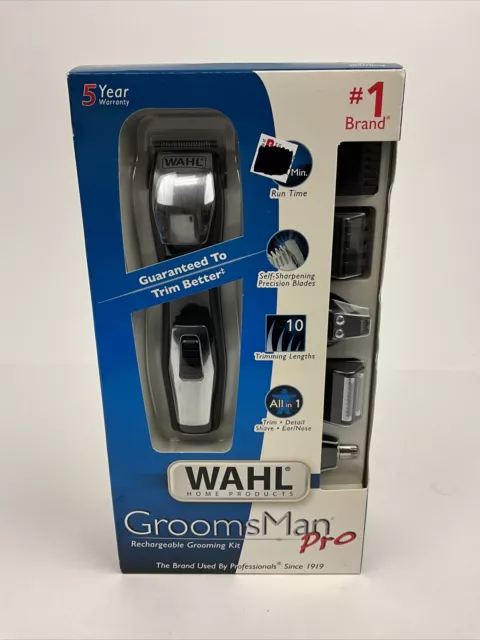 Wahl GroomsMan Pro Rechargeable 14 Piece Grooming Kit Model 9855-300 NIB