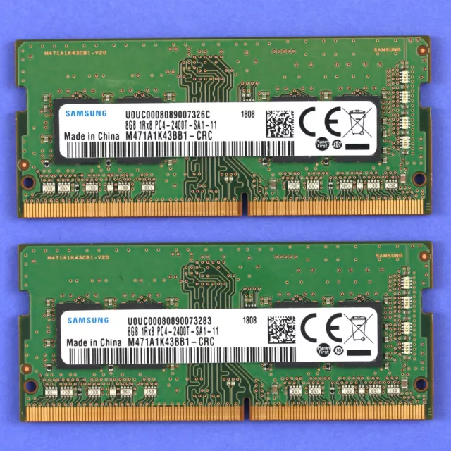 16GB (2x 8GB) PC4-2400T DDR4 2400Mhz Laptop SODIMM 260 Pin Memory RAM Samsung