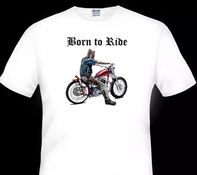 Ned Kelly  Outlaw    Harley   Born To Ride  Tshirt  Men's Ladies Kid's Sizes