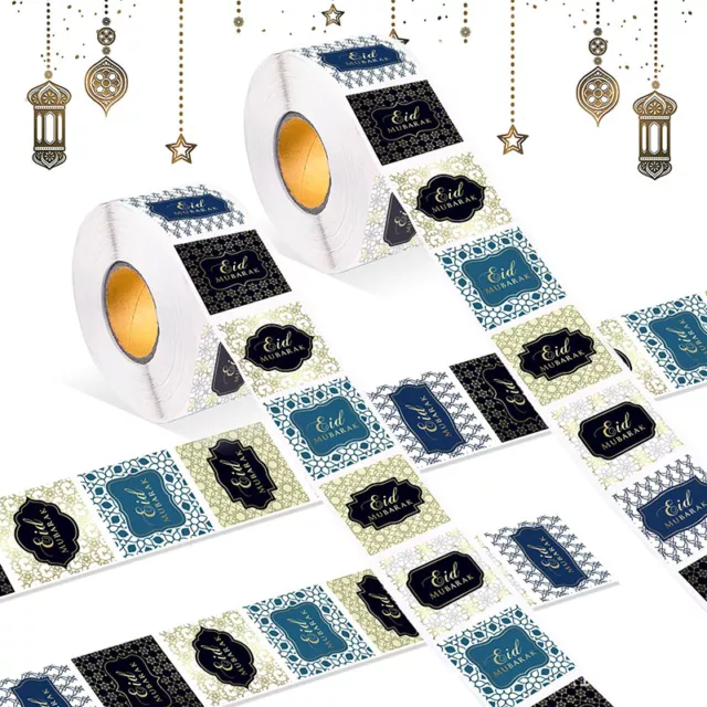 3.8CM Ramadan Decoration 2024 EID Mubarak Stickers Gift Bag Candy Box Seal La Sp