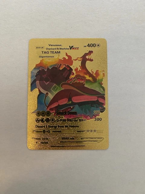 POKEMON GOLD CHARIZARD Blastoise Venusaur Vmax Tag Team Card HP 400 Starter  $110.00 - PicClick