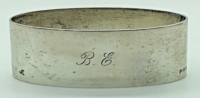 Silver Napkin Ring Holder BE EB Monogram Intials Oval 835 Silver Charles Frolich