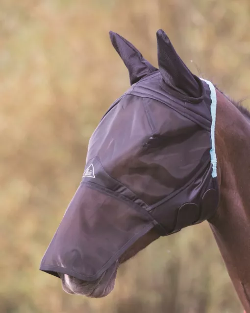 Shires Fine Mesh Fly Mask with Ears and Nose Extension