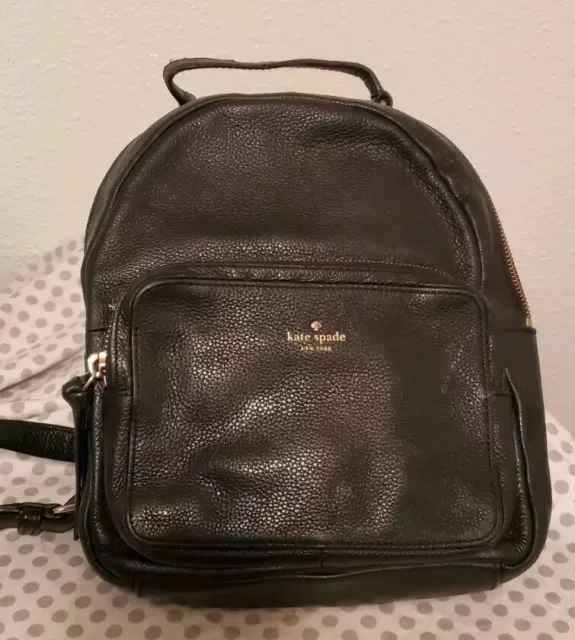 Kate Spade Black Pebbled Leather Backpack