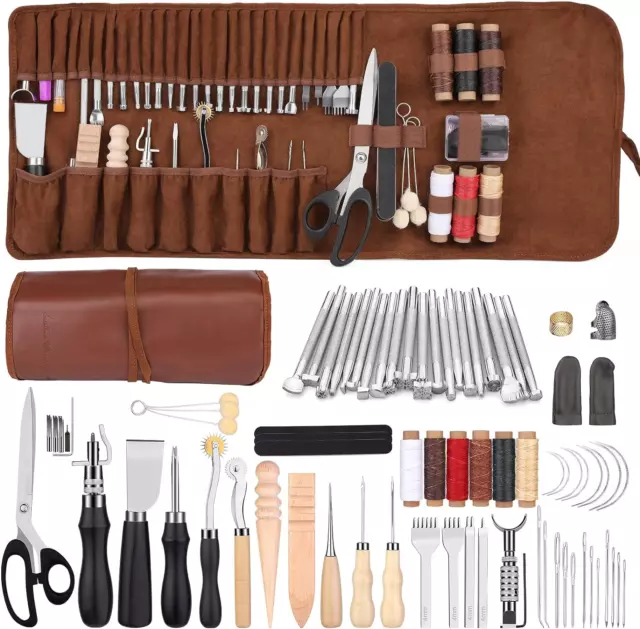 Leather Working Kit Leather Carving Tools Leather Sewing Kit Leather Craft Tools