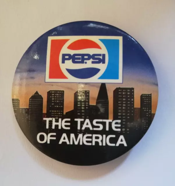Vintage 1989 Pepsi Metal Pin Badge "The Taste Of America"