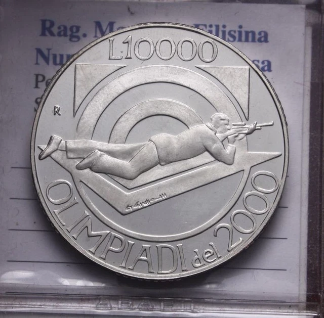 NL* SAN MARINO 10000 Lire Argento 1999 OLIMPIADE DEL 2000 come da foto