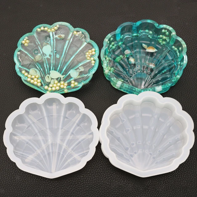 2PCS Silikonformen Shell Coaster Ornament Formen DIY Epoxidharz