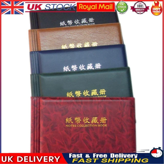 20 Pages Paper Money Currency Banknote Collection Book Storage Album