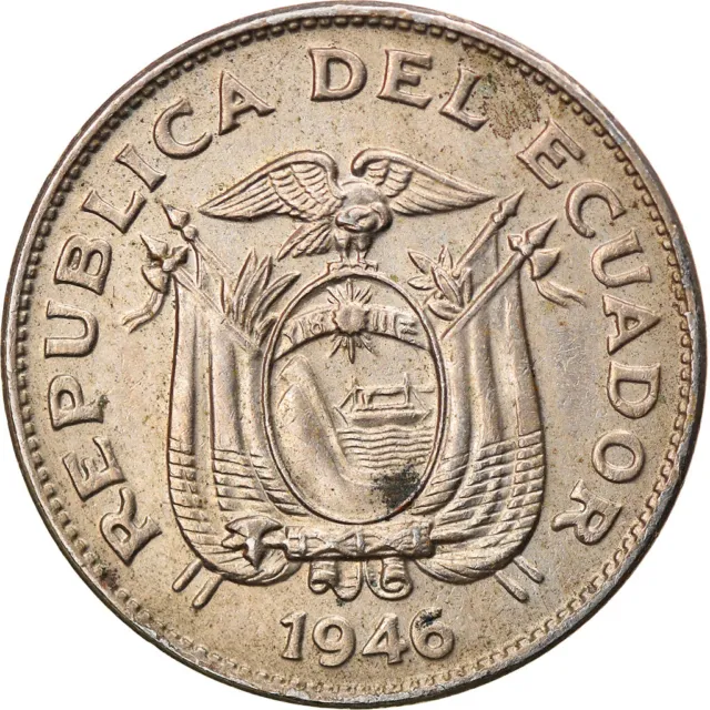 [#828338] Coin, Ecuador, 20 Centavos, 1946, AU, Copper-nickel, KM:77.1b