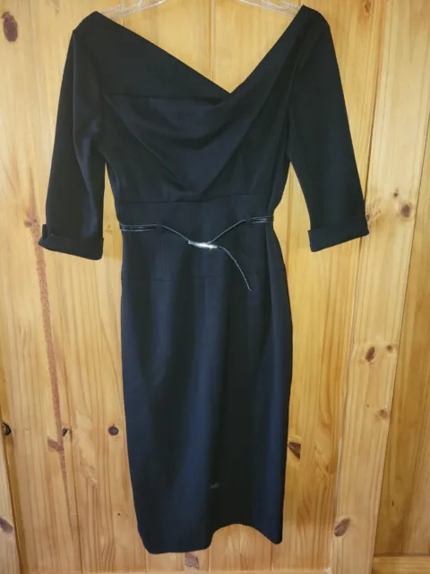 BLACK HALO Classic 3/4 Sleeve Jackie O Sheath Dress Black, Size 2