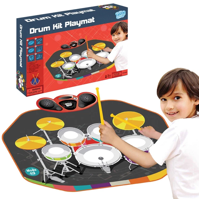 KIDS MUSICAL ELECTRONIC Drum Kit Stick Touch Play Mat Music Sound Play ...