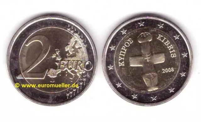 Zypern 2 Euro Kursmünze  2008 - Idol von Pomos - unc.