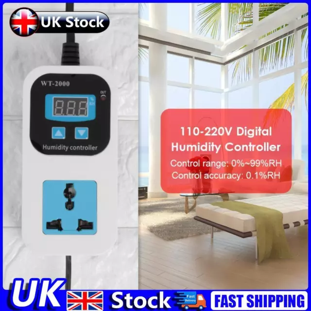 110-220V Digital Humidity Controller Moisture Control Switch Socket (EU) UK