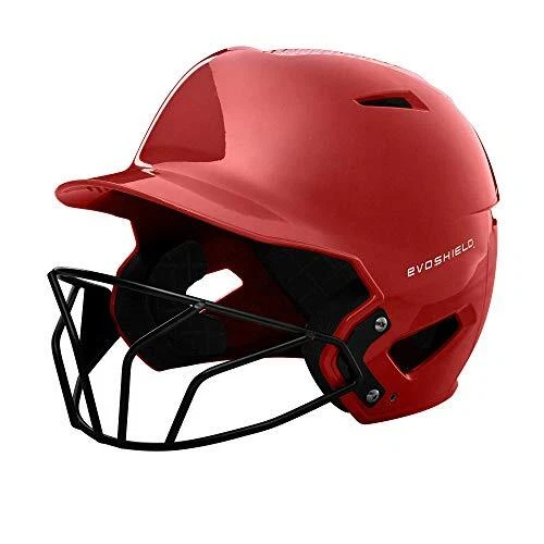 EvoShield XVT™ Luxe Fitted Batting Helmet with Softball Facemask - Scarlet Me...