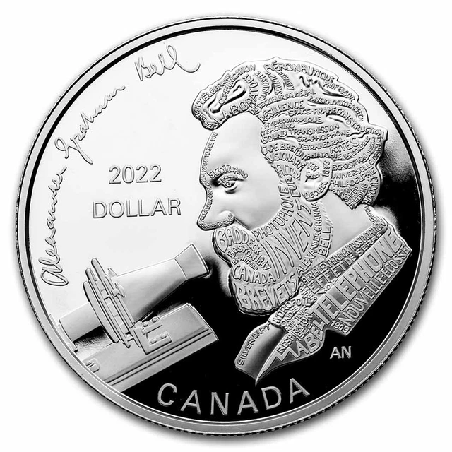 2022 Canada Silver Dollar Alexander Graham Bell Proof - SKU#246454