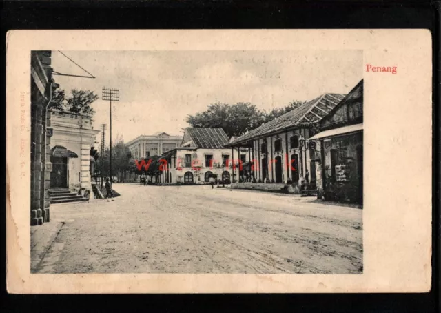 MALAYA PENANG STREET SCENE Undidvided VIGNETTE POSTCARD E20C - M760