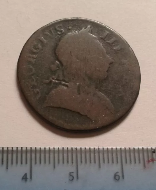 George III contemporary counterfeit halfpenny 1771. UK/Colonial. Cond as images.