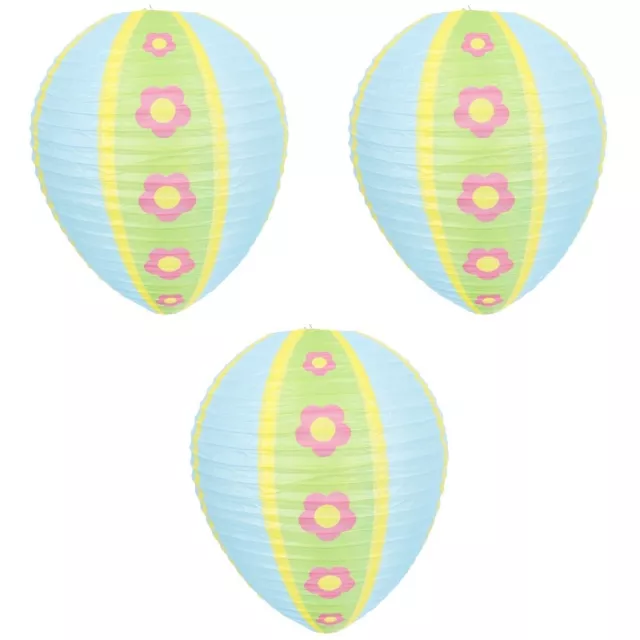 Set of 3 Papier Lanterne De Pâques Lumières Suspendues Menées Abat-jour Lustre