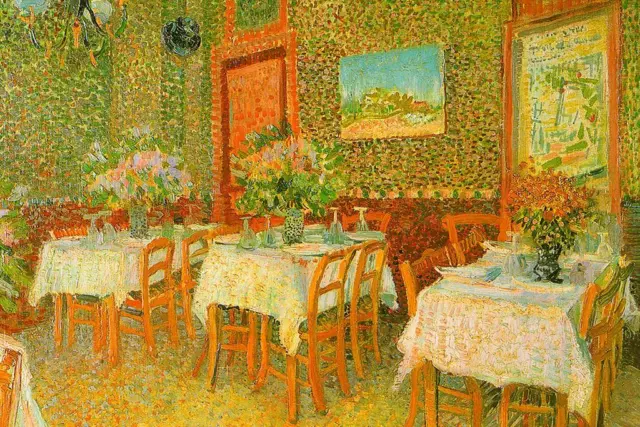 Vincent van Gogh Interior of a Restaurant Laminated Dry Erase Sign Poster 36x24