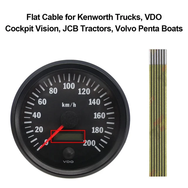 VDO Penta LCD Display – Speedometer & Tachometer, Direct Replacement For Volvo Penta Boats, Kenworth Trucks, VDO Cockpit, 5412AS