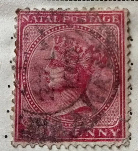 Natal 1884 - Queen Victoria One Penny Stamp With Part Perfin