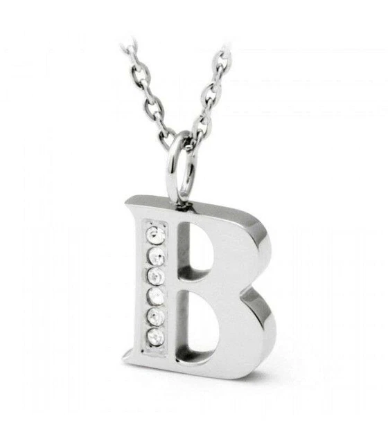 Philip Jones Collana Iniziale Pave Lettera B Creata con Cristalli