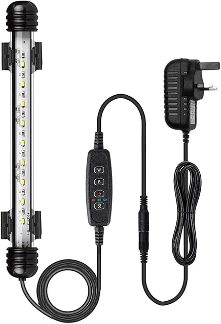 VARMHUS LED Aquarium Lighting, Aquarium Lamp White and Blue Color Changing Fish