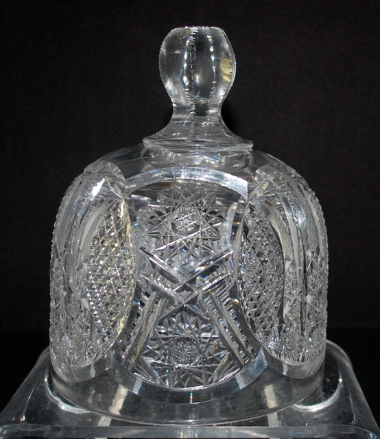 Fine Large American Brilliant  ABP Cut Glass Cheese Dome.