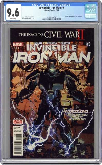 Invincible Iron Man #9A Deodato CGC 9.6 2016 4154791024 1st Riri Williams