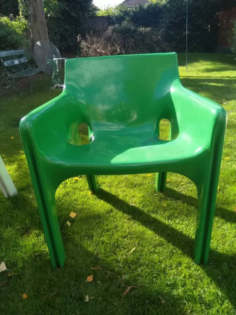 A Vintage Mid Century Green Vico Magistretti Artemide  Gaudi  Lounge Chair 1970