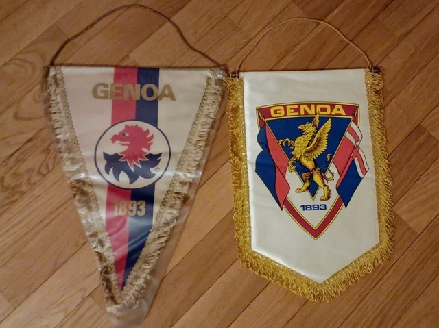 Lotto Gagliardetti Genoa Set Pennants Fanion Wimpel Maglia Genoa Collezione
