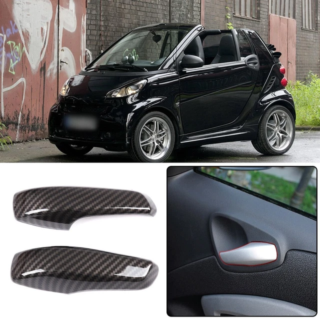 2 × Fibra di Carbonio Stile Interno Maniglia Cover Ghiere for Smart 451 10-14